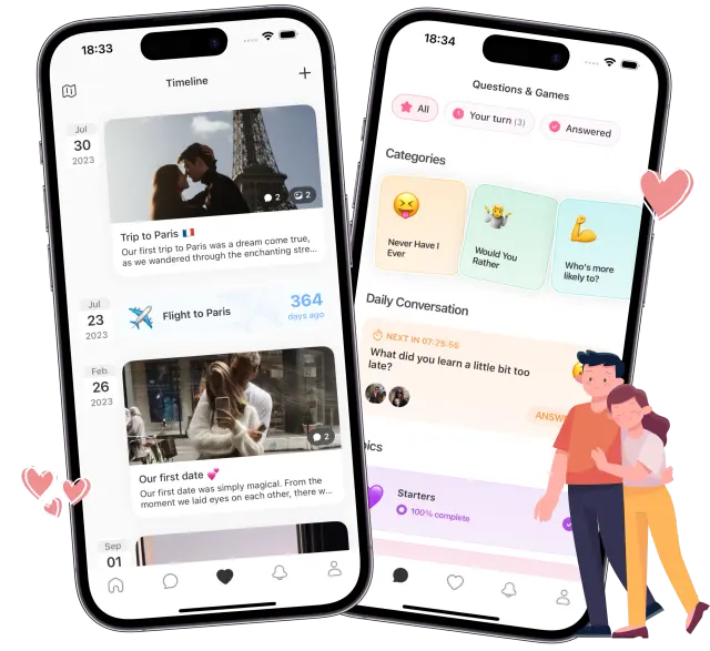 Coupl App home screen showing a soft, romantic onboarding flow